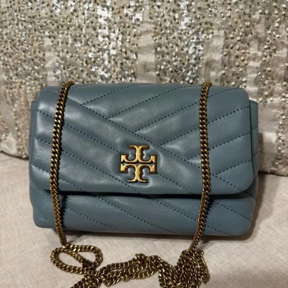 $428 TORY BURCH Rainwater KIRA CHEVRON MINI BAG Crossbody - Picture 4 of 11